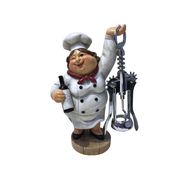 Winking Fat Lady Italian Chef Figurine Corkscrew